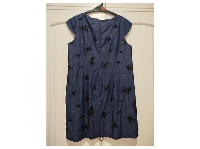 Zara Abito in denim blu con paillettes - vista 9