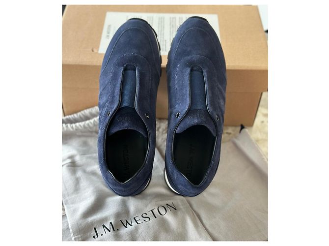 J.M. Weston Sneakers in camoscio blu navy - vista 2