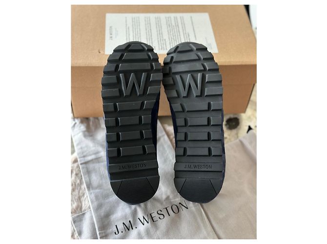 J.M. Weston Sneakers in camoscio blu navy - vista 6
