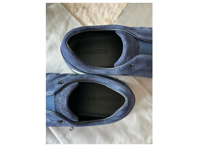J.M. Weston Sneakers in camoscio blu navy - vista 7