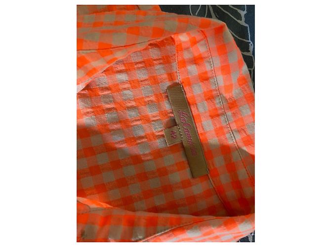 Elisa Cavaletti Langes Kariertes Hemdkleid Orange/Beige - Ansicht 10