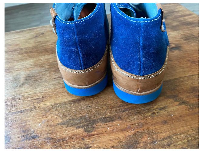Autre Marque Stivaletti Chukka Floris van Bommel in camoscio blu - vista 2