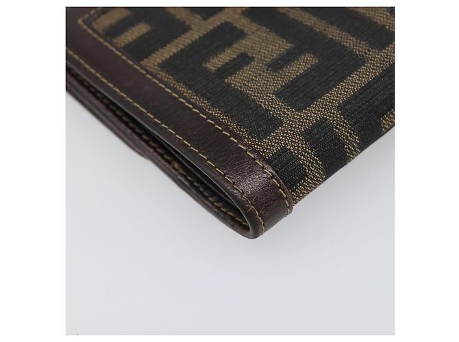 Portafoglio FENDI Zucca Canvas Nero Marrone Auth 199785A - vista 14