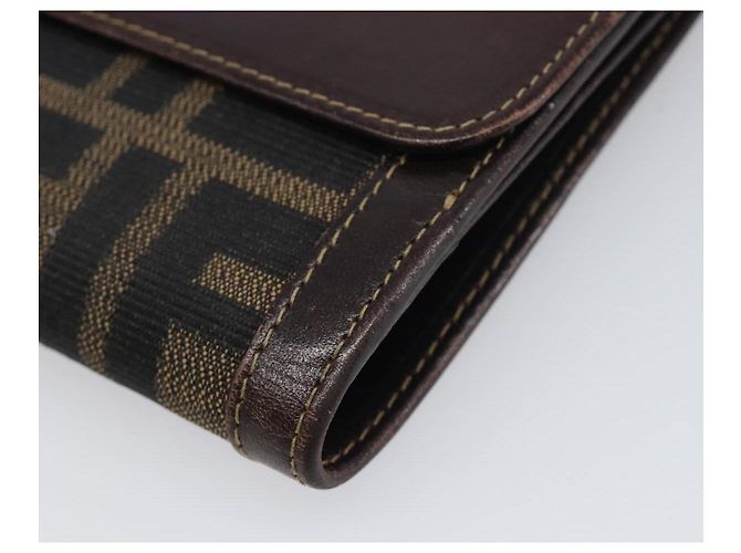 Portafoglio FENDI Zucca Canvas Nero Marrone Auth 199785A - vista 15