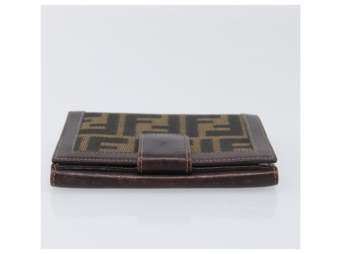 Portafoglio FENDI Zucca Canvas Nero Marrone Auth 199785A - vista 5