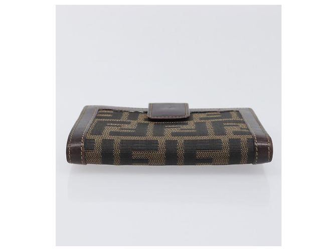 Portafoglio FENDI Zucca Canvas Nero Marrone Auth 199785A - vista 6