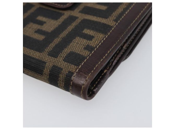 Portafoglio FENDI Zucca Canvas Nero Marrone Auth 199785A - vista 7