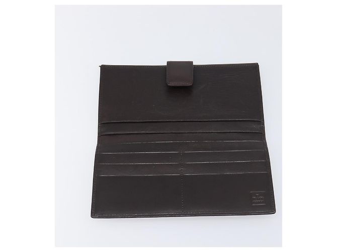 Cartera larga FENDI Zucca Canvas Negro Marrón Auth 199787A Castaño - vista 10