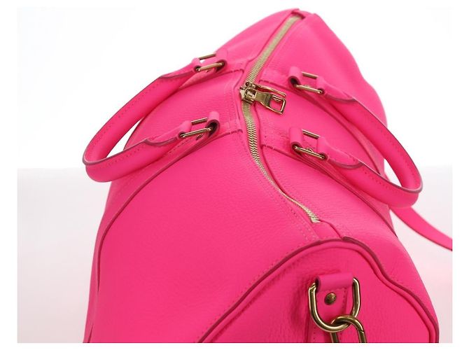 LOUIS VUITTON Keepall Bandouliere 50 Taurillon Fuchsia M56925 Auth BA14808SM Rosa Fuschia - vista 14