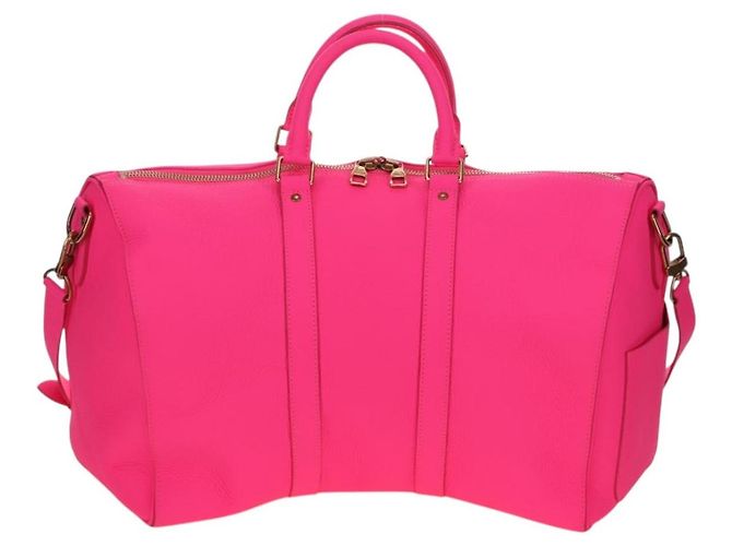 LOUIS VUITTON Keepall Bandouliere 50 Taurillon Fuchsia M56925 Auth BA14808SM Rosa Fuschia - vista 2