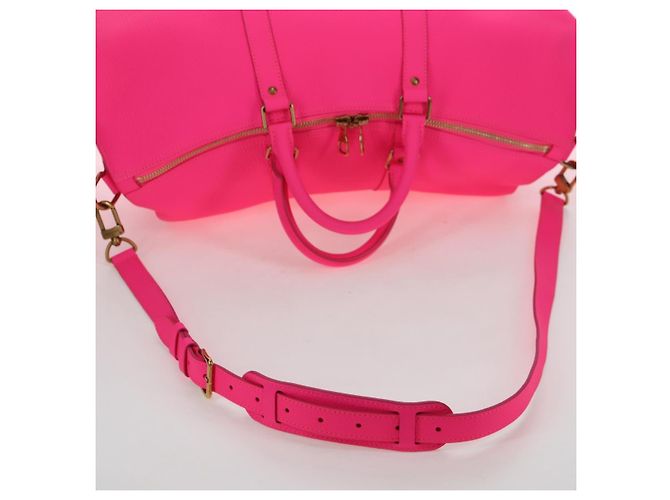 LOUIS VUITTON Keepall Bandouliere 50 Taurillon Fuchsia M56925 Auth BA14808SM Rosa Fuschia - vista 8