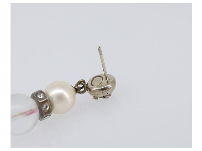 CHANEL Pierce Metal Silver CC Auth 198814A Argento - vista 8