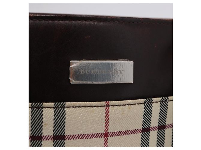 Borsa a mano BURBERRY Nova Check Canvas Beige Silver Auth 199684 Argento - vista 11