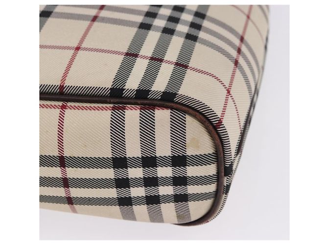 Borsa a mano BURBERRY Nova Check Canvas Beige Silver Auth 199684 Argento - vista 14