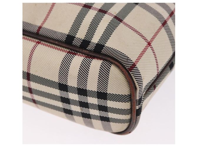 Borsa a mano BURBERRY Nova Check Canvas Beige Silver Auth 199684 Argento - vista 16