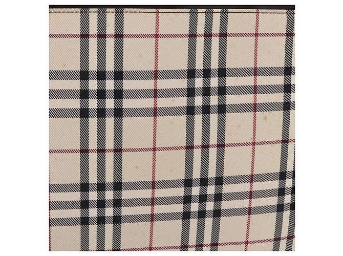 Borsa a mano BURBERRY Nova Check Canvas Beige Silver Auth 199684 Argento - vista 2
