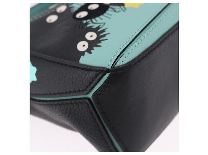 LOEWE Ghibli Spirited Away Soot Sprites Puzzle Bag Mini 2way Green Auth 167502SM Dorado Verde - vista 16