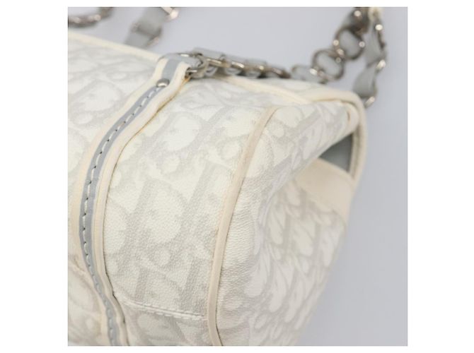 Borsa Christian Dior Trotter Canvas Romantic Bag PVC White Silver Auth 198611V Argento Bianco - vista 16
