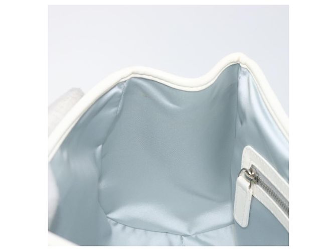 Borsa Christian Dior Trotter Canvas Romantic Bag PVC White Silver Auth 198611V Argento Bianco - vista 21