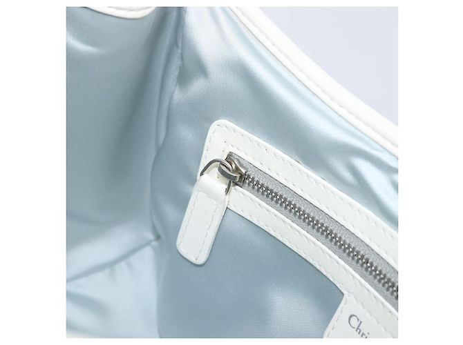 Borsa Christian Dior Trotter Canvas Romantic Bag PVC White Silver Auth 198611V Argento Bianco - vista 22