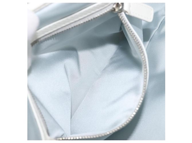 Borsa Christian Dior Trotter Canvas Romantic Bag PVC White Silver Auth 198611V Argento Bianco - vista 23