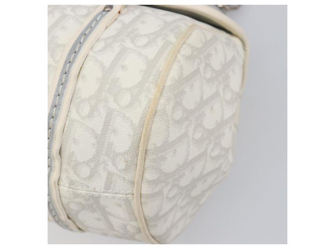 Borsa Christian Dior Trotter Canvas Romantic Bag PVC White Silver Auth 198611V Argento Bianco - vista 8