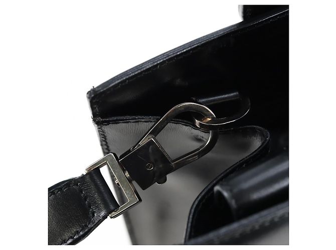 16 Céline Borsa a mano CELINE con manico circolare in pelle 2way Nero Argento Auth am12266V - vista 10