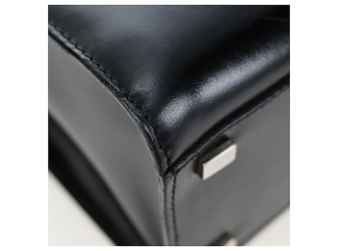 16 Céline Borsa a mano CELINE con manico circolare in pelle 2way Nero Argento Auth am12266V - vista 17