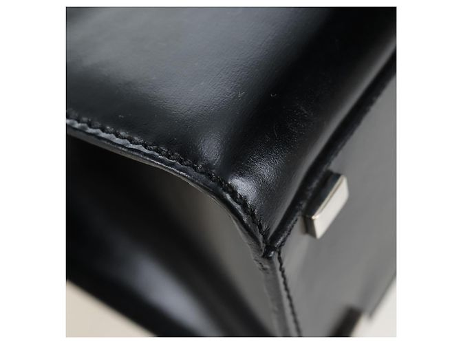 16 Céline Borsa a mano CELINE con manico circolare in pelle 2way Nero Argento Auth am12266V - vista 19