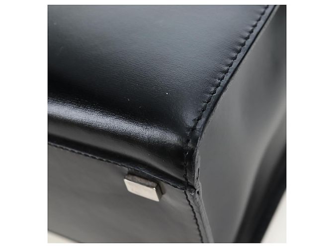 16 Céline Borsa a mano CELINE con manico circolare in pelle 2way Nero Argento Auth am12266V - vista 20