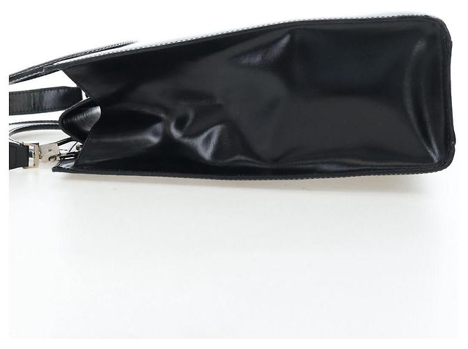 16 Céline Borsa a mano CELINE con manico circolare in pelle 2way Nero Argento Auth am12266V - vista 4