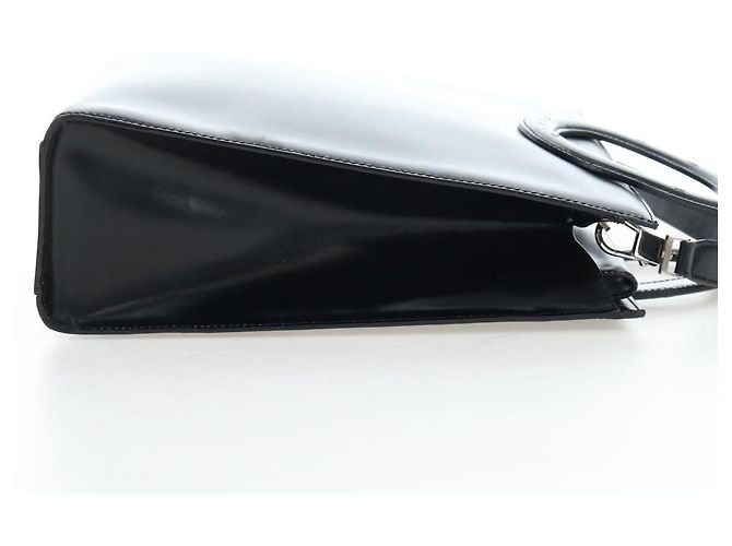 16 Céline Borsa a mano CELINE con manico circolare in pelle 2way Nero Argento Auth am12266V - vista 5