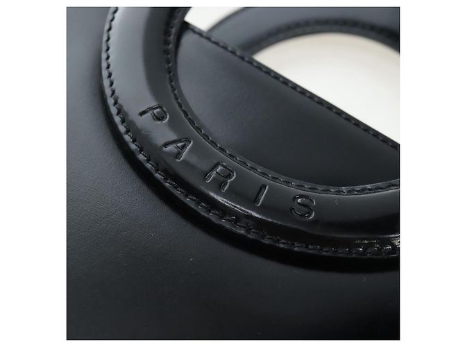 16 Céline Borsa a mano CELINE con manico circolare in pelle 2way Nero Argento Auth am12266V - vista 8