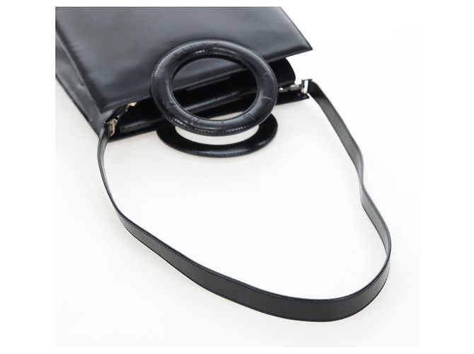 16 Céline Borsa a mano CELINE con manico circolare in pelle 2way Nero Argento Auth am12266V - vista 9