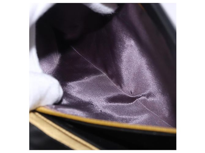 Sac à main Christian Dior en cuir de veau 2way Noir Or Auth 196348A Doré - vue 12