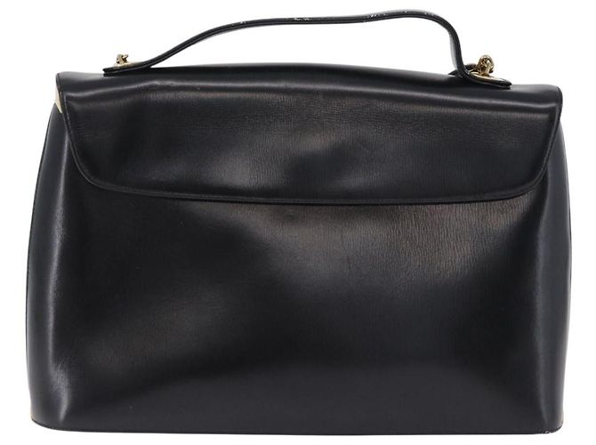 Sac à main Christian Dior en cuir de veau 2way Noir Or Auth 196348A Doré - vue 2