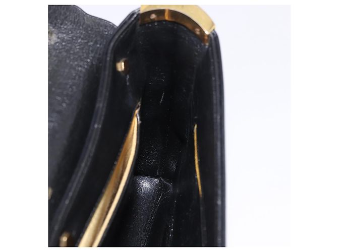 Sac à main Christian Dior en cuir de veau 2way Noir Or Auth 196348A Doré - vue 22