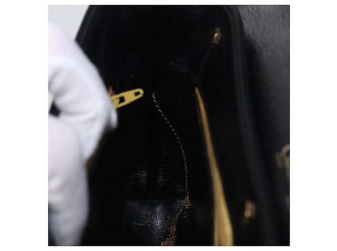 Sac à main Christian Dior en cuir de veau 2way Noir Or Auth 196348A Doré - vue 23