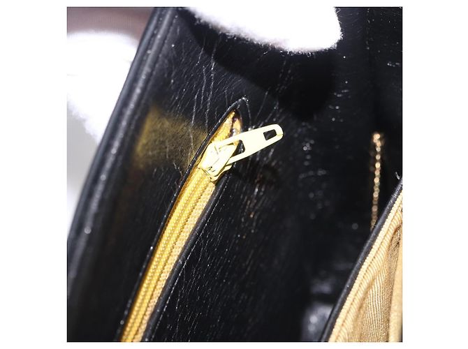 Sac à main Christian Dior en cuir de veau 2way Noir Or Auth 196348A Doré - vue 25