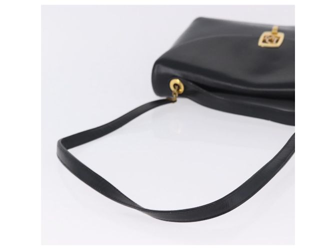 Sac à main Christian Dior en cuir de veau 2way Noir Or Auth 196348A Doré - vue 9