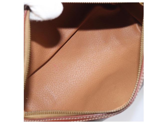 Céline Borsa a mano CELINE Macadam Canvas PVC Leather Brown Gold Auth 200255A Marrone D'oro - vista 11