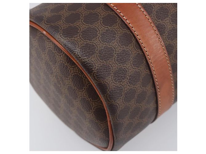 Céline Borsa a mano CELINE Macadam Canvas PVC Leather Brown Gold Auth 200255A Marrone D'oro - vista 14