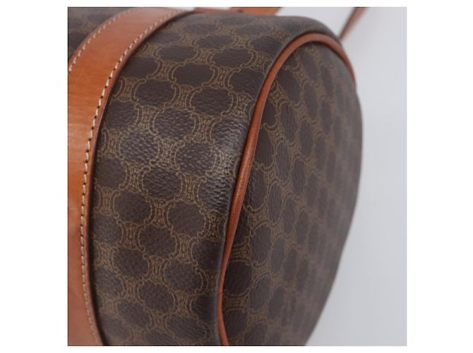 Céline Borsa a mano CELINE Macadam Canvas PVC Leather Brown Gold Auth 200255A Marrone D'oro - vista 15