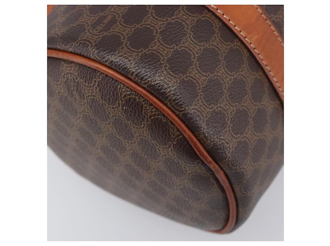 Céline Borsa a mano CELINE Macadam Canvas PVC Leather Brown Gold Auth 200255A Marrone D'oro - vista 16