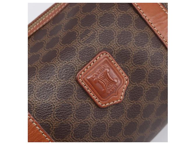 Céline Borsa a mano CELINE Macadam Canvas PVC Leather Brown Gold Auth 200255A Marrone D'oro - vista 17