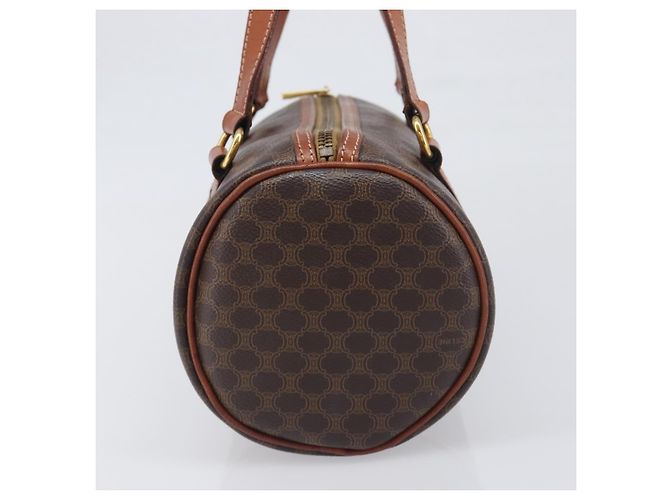Céline Borsa a mano CELINE Macadam Canvas PVC Leather Brown Gold Auth 200255A Marrone D'oro - vista 3