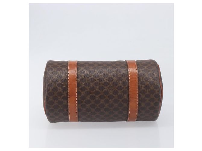 Céline Borsa a mano CELINE Macadam Canvas PVC Leather Brown Gold Auth 200255A Marrone D'oro - vista 5