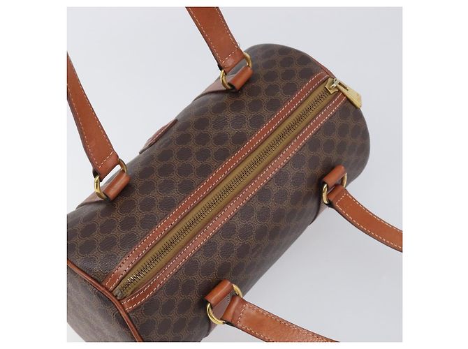 Céline Borsa a mano CELINE Macadam Canvas PVC Leather Brown Gold Auth 200255A Marrone D'oro - vista 6