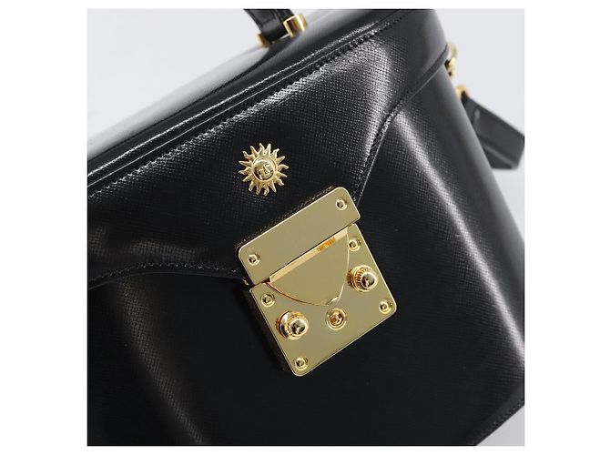 Borsa a mano VERSACE in pelle 2way Nero Oro Auth BA15107A D'oro - vista 18