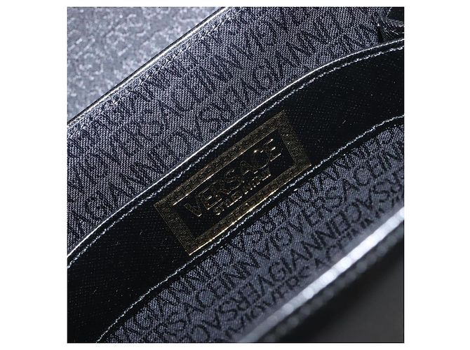 Borsa a mano VERSACE in pelle 2way Nero Oro Auth BA15107A D'oro - vista 20